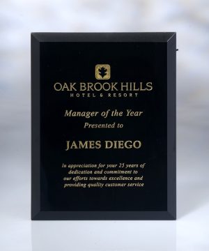 Black Glass Plaque