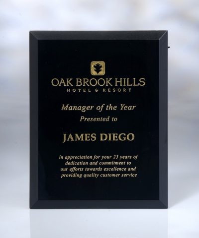 Black Glass Plaque