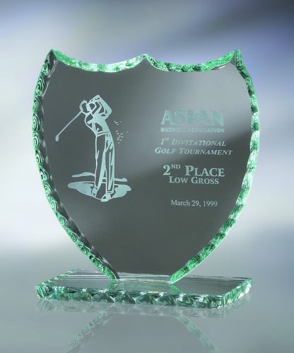 Shield, Pearl Edge – Small Awards - Jade Glass Pearl