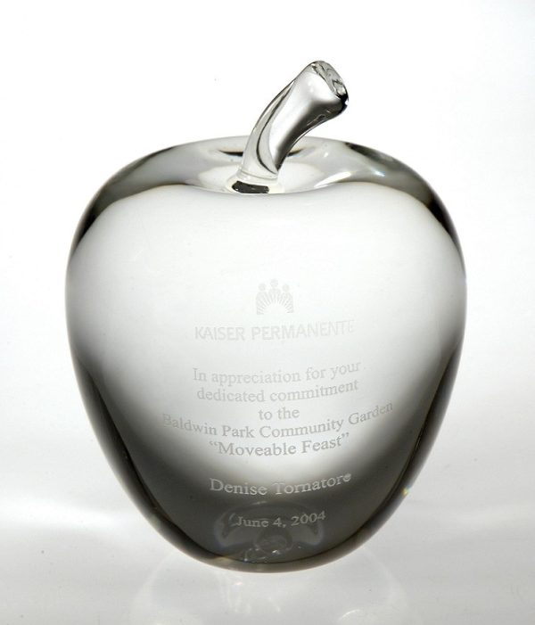 Smooth Apple – Small Paperweights - Crystal Small