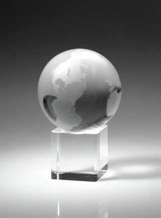 Globe on Cube w/o Line – 110mm, Large Awards - Crystal Globe Large