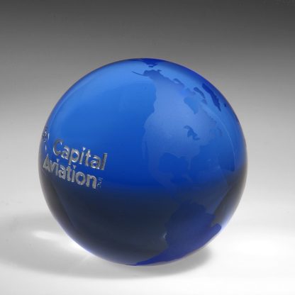 Blue Globe – 60mm, small Awards - Crystal Globe Small