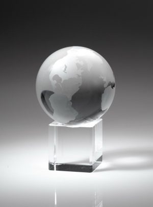 Globe on Cube w/ Line - 60mm, small