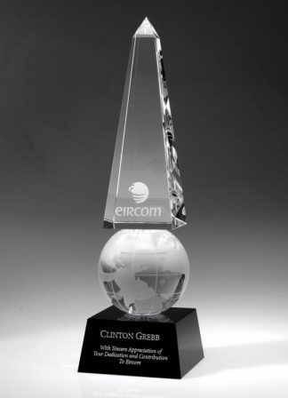 Monumental Globe Obelisk – Large Awards - Crystal Globe Large