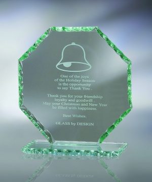 Octagon, Pearl Edge – Large Awards - Jade Glass Octagon