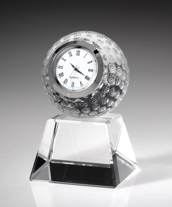 60mm Golf Ball Clock w/ Base Clocks ball