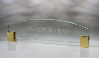 Name Plate w/ Brass Corners – Small Name Bar name