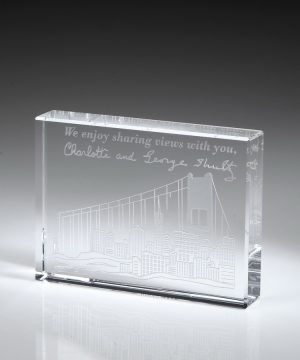 Crystal Flat Edge Paperweight