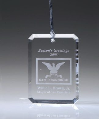 Crystal Rectangle Ornament Ornaments Crystal