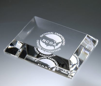 Mitered Edge Paperweight Paperweights - Crystal Paperweight