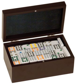 Rosewood Finish Double Twelves Dominos Set with 92 Dominos Games Set