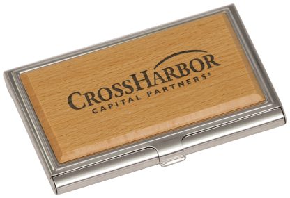 Silver and Wood Business Card Holder Business Card Holders Business