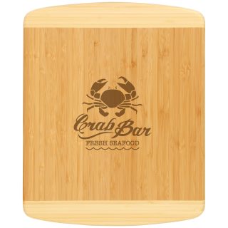 13-1/2 inch x 11-1/2 inch Bamboo 2-Tone Cutting Board Cutting Boards Bamboo