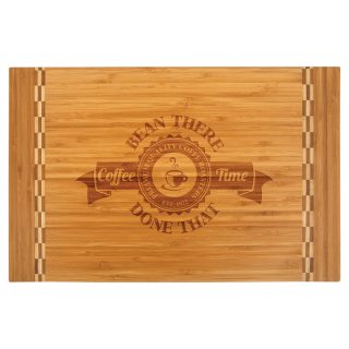 18 inch x 12 inch Bamboo Cutting Board with Butcher Block Inlay Cutting Boards Inlay