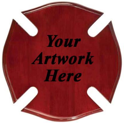 Rosewood Piano Finish Maltese Cross Plaque 10 inch Crosses Plaque