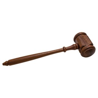 10.5 INCH SQUARE HEAD WALNUT GAVEL Paperweights - Marble Head