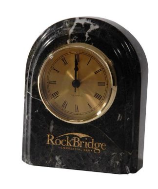 Marble Grooved Arch Clock Clocks Grooved