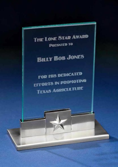 Large Steel Lone Star Award Awards - Marble Star