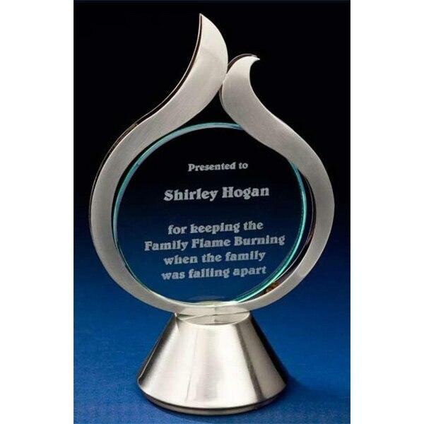 Large Steel Flame Award Awards - Marble Steel