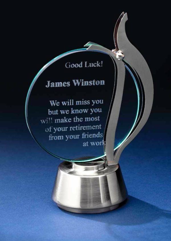 Medium Steel Bow Award Awards - Marble Steel
