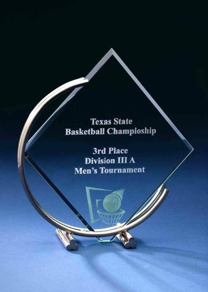 Medium Stainless Steel Arch Award Awards - Marble Stainless