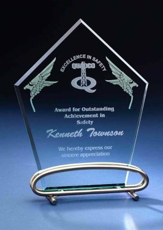 Small Stainless Steel Oval Award Awards - Marble Stainless