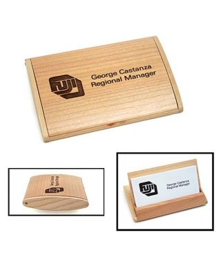 Arched Maple Business Card Holder Business Card Holders Business