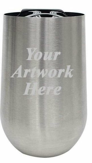 Stainless Steel Stem-Less Wine Glass w/Lid 16oz Drinkware Glass
