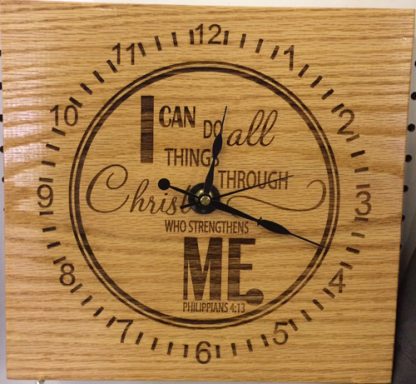 Wood Clock with custom face 12 in x 12 in Clocks Wood