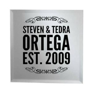 Established Accent Scroll Mirror – Personalized 12 inch x 12 inch Mirrors Scroll