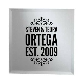 Established Floral Mirror – Personalized 12 inch x 12 inch Mirrors Mirror