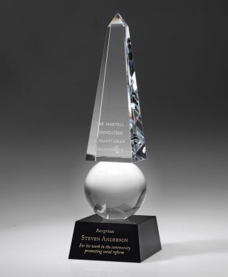 Monumental Obelisk – Glaze – Small, Optical Crystal Awards - Crystal Small