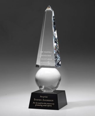 Monumental Obelisk – Glaze – Medium, Optical Crystal Awards - Crystal Medium