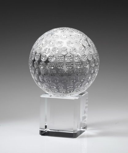 Golf Ball on Cube – Small Awards - Crystal Golf ball