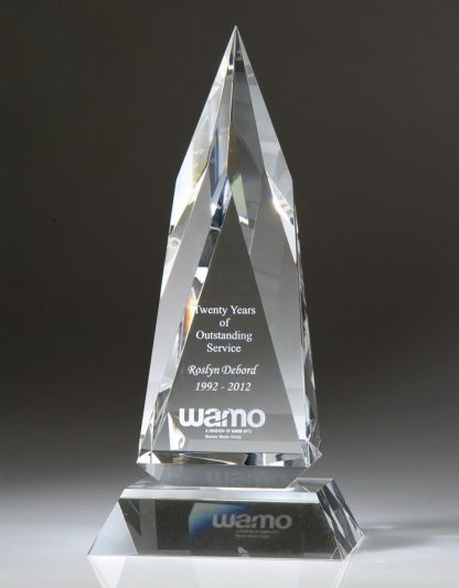Zenith w/ Base – Large, Optical Crystal Awards - Crystal Large