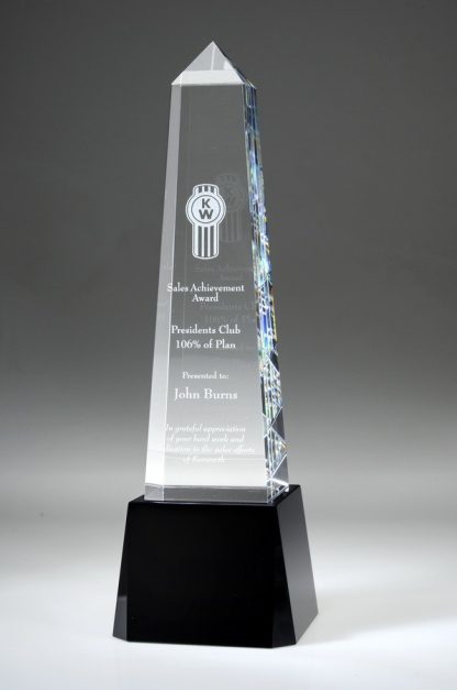 Obelisk – Medium w no base, Optical Crystal Awards - Crystal w