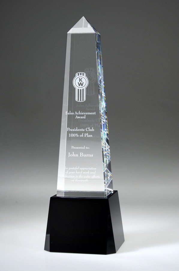 Obelisk – Small w no base, Optical Crystal Awards - Crystal w