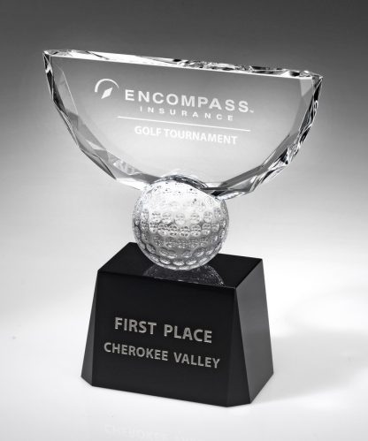 Crowned Golf Trophy – Small Awards - Crystal Golf Small