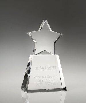 Clear Star on Clear Base – Large Awards - Crystal on