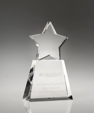 Clear Star on Clear Base – Large Awards - Crystal Star Star