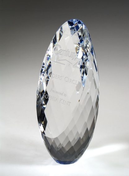 Gem-Cut Ellipse – Large, Optical Crystal Awards - Crystal Large