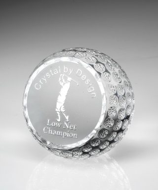 Standing Golf Ball – Large Paperweights - Crystal Large
