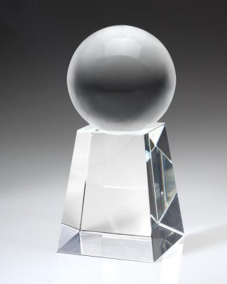 Glaze Ball w/ Tall Base – Medium, Optical Crystal Paperweights - Crystal ball