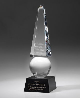 Monumental Obelisk – Glaze – Large, Optical Crystal Awards - Crystal Monumental