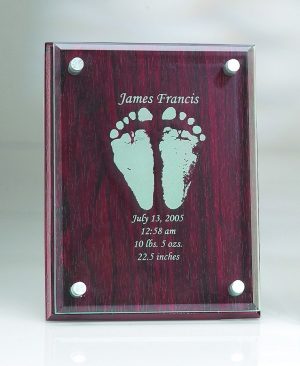 Rosewood Plaque w/ Glass – Small Temp Glass