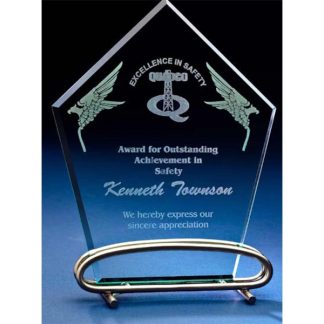 Large Stainless Steel Oval Award Awards - Marble Stainless